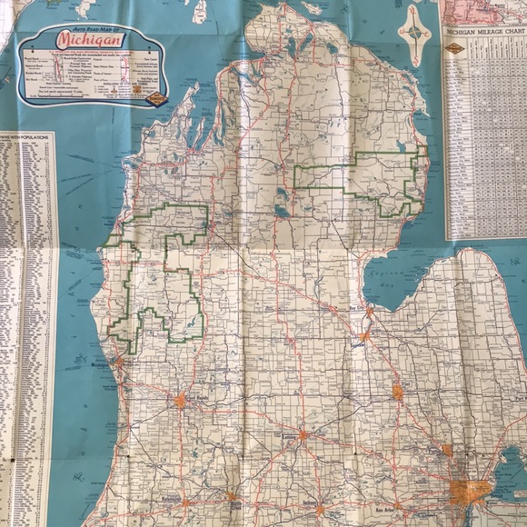 VTG Michigan Ephemera: Postcards, Flyer, Road Map, etc. - Picture 12 of 14
